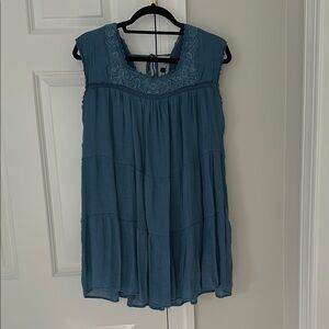 Blue tunic mini dress